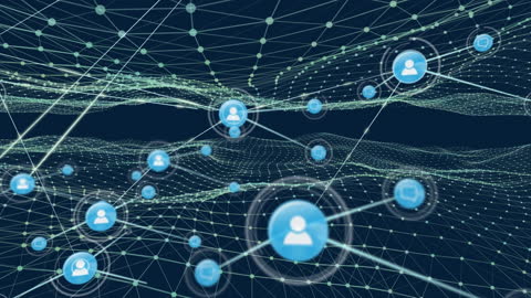 Digital Networking Concept with Global Connections and Digital Wave