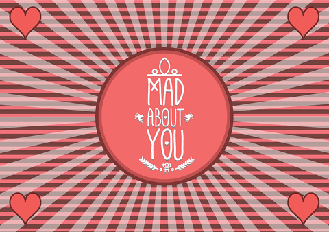 Red Valentine's Card: Mad About You Text with Hearts on Transparent Background - Download Free Stock Videos Pikwizard.com