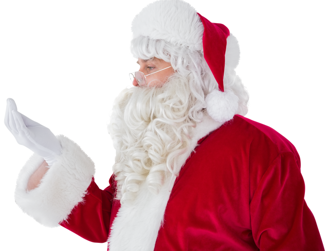 Transparent Santa Claus Gesturing with Hand in Mid-Movement - Download Free Stock Videos Pikwizard.com