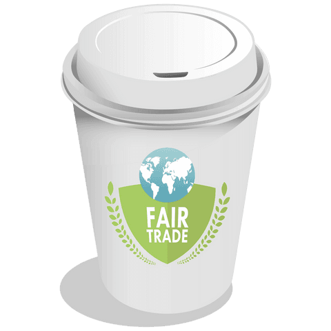 fair trade coffee cup illustration on transparent background - Download Free Stock Videos Pikwizard.com