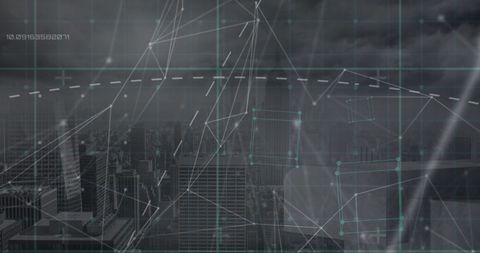 Digital Data Overlay on Urban Skyscrapers - Download Free Stock Images Pikwizard.com