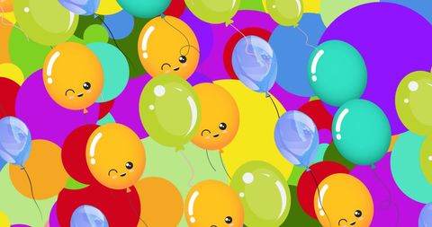 Colorful Cartoon Balloons with Faces for Celebratory Themes - Download Free Stock Images Pikwizard.com