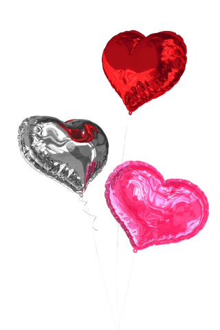 Heart Balloons on Transparent Background for Celebrations