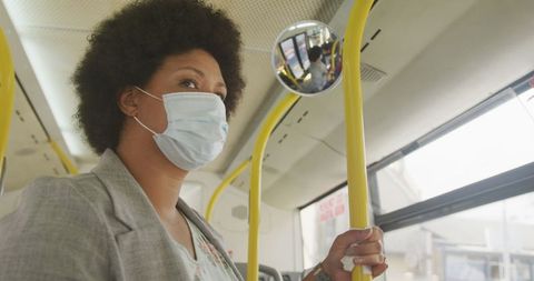 Woman Wearing Face Mask Traveling in Bus During Pandemic - Download Free Stock Images Pikwizard.com