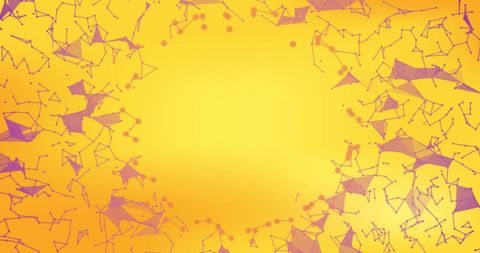 Abstract Pink Geometric Connections on Yellow Background