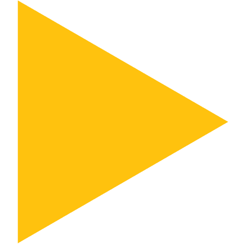 Yellow triangle on transparent background with copy space