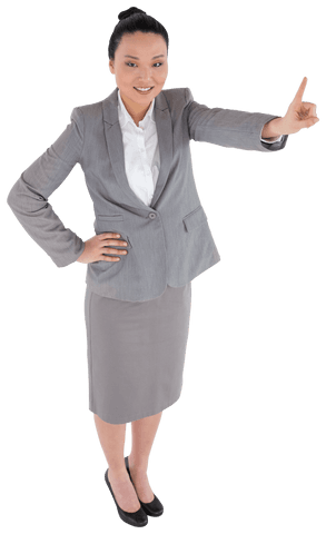 confident asian businesswoman pointing gesture transparent background - Download Free Stock Videos Pikwizard.com