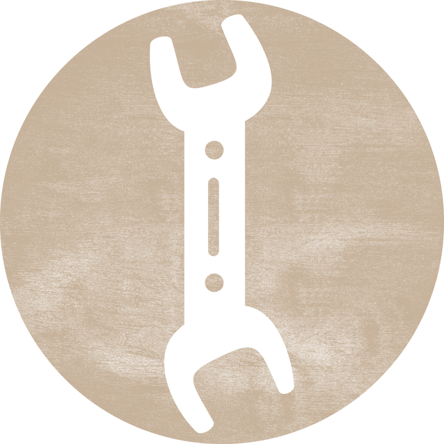 Beige Circle with Wrench Icon on Transparent Background - Download Free Stock Videos Pikwizard.com