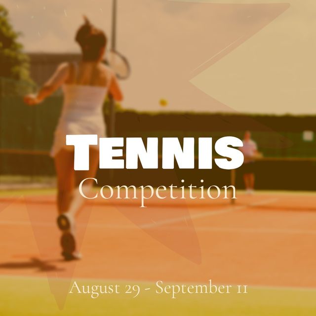 Caucasian Female Tennis Players in Competition on Outdoor Court - Download Free Stock Templates Pikwizard.com