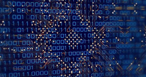 Glowing Motherboard with Binary Code Background - Download Free Stock Images Pikwizard.com