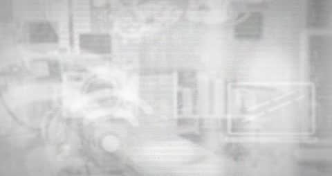 Abstract Digital Interface Overlay in Server Room