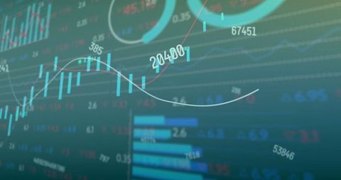 Stock Market Data Analysis Digital Chart Green Background - Download Free Stock Images Pikwizard.com