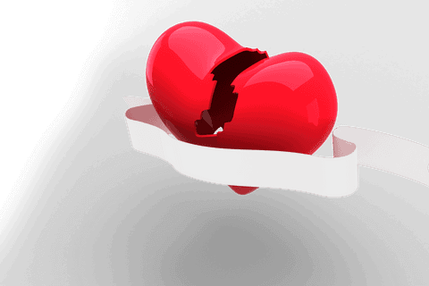 broken heart illustration with ribbon on transparent background - Download Free Stock Videos Pikwizard.com
