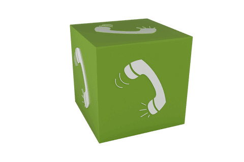 green cube with telephone icon on transparent background - Download Free Stock Videos Pikwizard.com