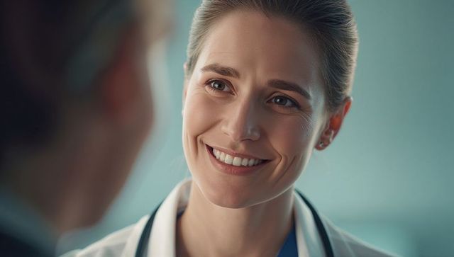 Smiling Physician Engaging in Compassionate Patient Consultation
