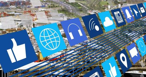 Digital connection overlay on maritime port infrastructure