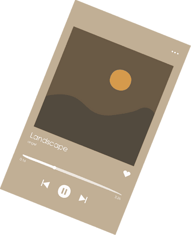 floating minimalist music player card on transparent background - Download Free Stock Videos Pikwizard.com