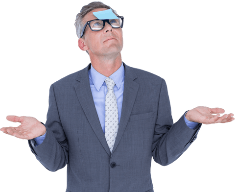Transparent Businessman Wondering with Sticky Note on Forehead - Download Free Stock Videos Pikwizard.com