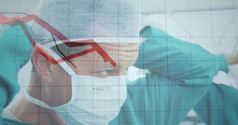 Surgeon facing economic challenges with medical data overlay