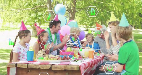 Tech-Infused Family Picnic Celebration Outdoors - Download Free Stock Images Pikwizard.com