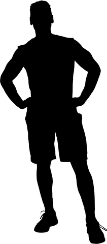 Silhouette of Athlete Standing Proudly on Transparent Background