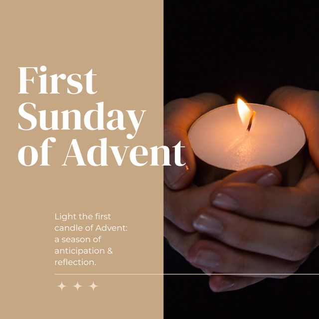 First Sunday of Advent Candle Lighting with Hands - Download Free Stock Templates Pikwizard.com