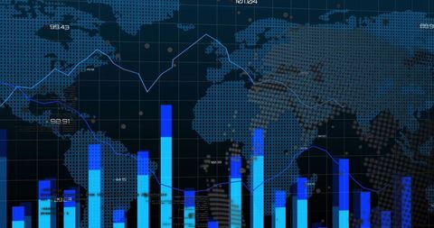 Digital Global Financial Data Display with World Map - Download Free Stock Images Pikwizard.com