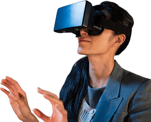 Transparent VR Experience: Woman Engaging with Futuristic Technology - Download Free Stock Videos Pikwizard.com