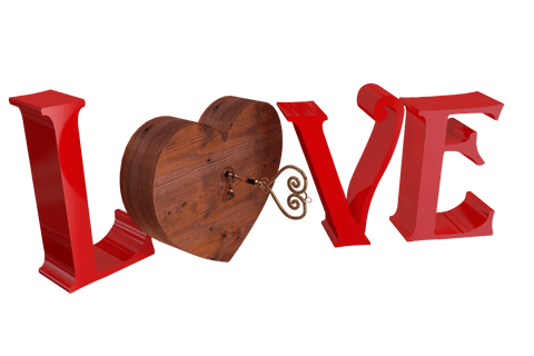 Transparent Love Text with Wooden Heart and Key Design - Download Free Stock Videos Pikwizard.com