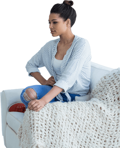 transparent view of woman relaxing on couch - Download Free Stock Videos Pikwizard.com