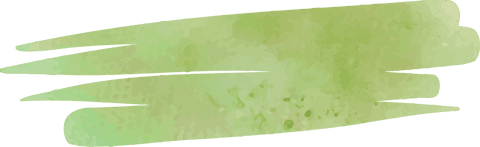 Green Abstract Watercolor Brush Strokes on Transparent Background