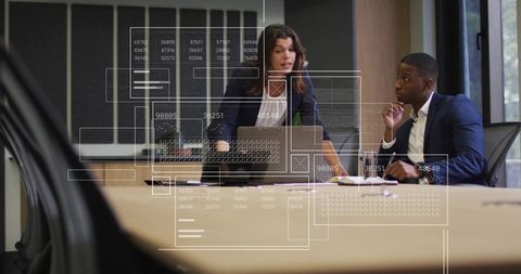 Digital Interface Interaction in Business Meeting with Diverse Colleagues - Download Free Stock Images Pikwizard.com