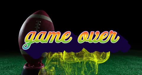 American Football Game Over with Vibrant Smoke Effect