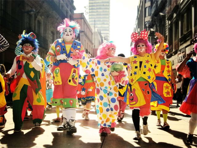 Clowns parade people  - Download Free Stock Photos Pikwizard.com