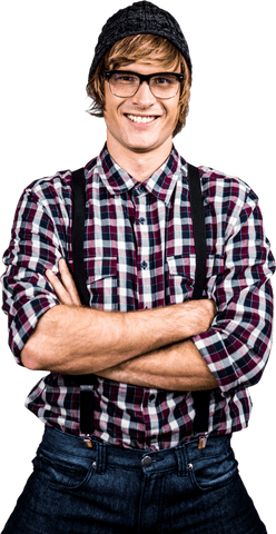 smiling hipster in plaid shirt with transparent background - Download Free Stock Videos Pikwizard.com