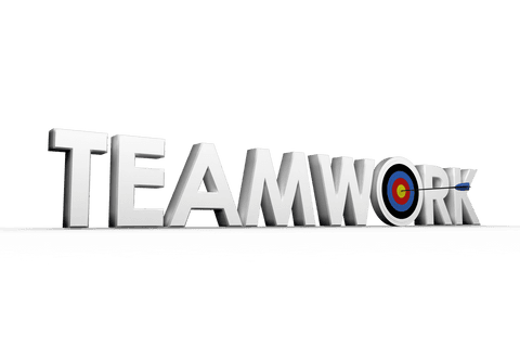 Teamwork Typography with Bullseye on Transparent Background - Download Free Stock Videos Pikwizard.com