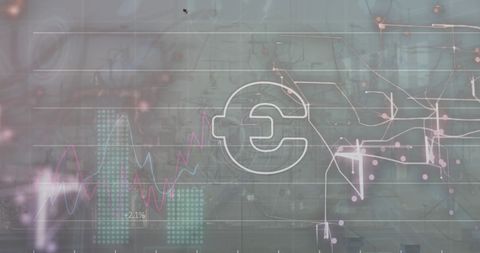 Euro Symbol with Digital Graphs in Futuristic Finance Background - Download Free Stock Images Pikwizard.com