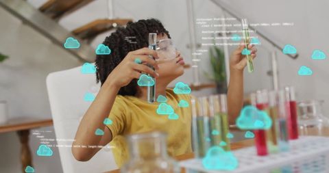 Child Innovator Advances Science With Digital Technology Overlays - Download Free Stock Images Pikwizard.com