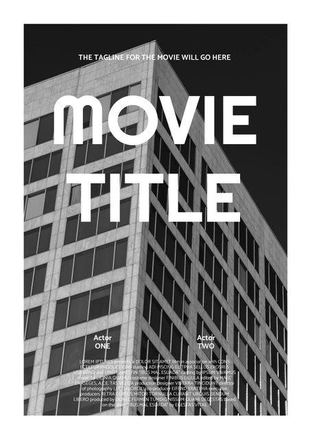 Monochrome Skyscraper Template for Thriller Movie Poster - Download Free Stock Templates Pikwizard.com