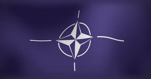 Flowing nato flag symbolizing unity and strength