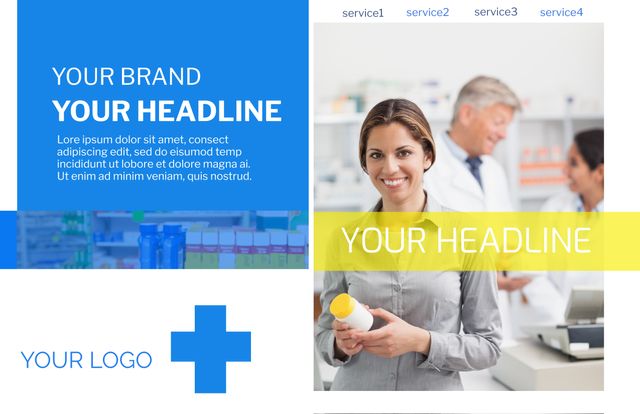 Professional Medical Brochure Template Showcasing Trusted Pharmacy Services - Download Free Stock Templates Pikwizard.com