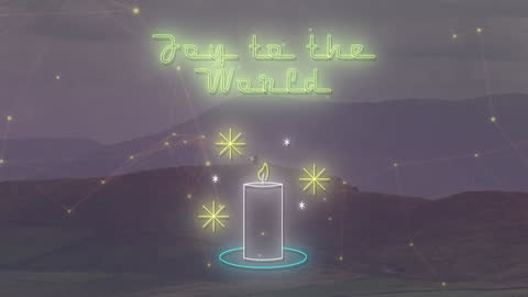 Joy to the World Animation with Candle and Stary Background