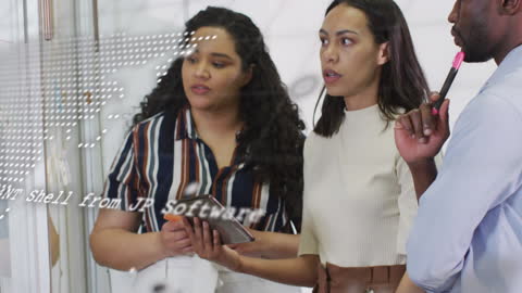 Diverse Team Collaborating on Digital Interface Solutions