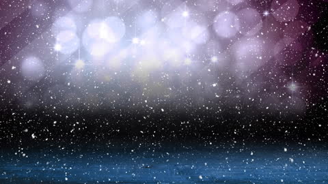 Magical Falling Snowflakes in Glowing Light Bokeh Animation
