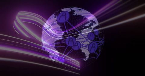 Global Network Concept with Digital Light Trails - Download Free Stock Images Pikwizard.com
