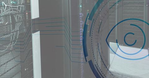 Cybersecurity Graphics in Advanced Server Room Environment - Download Free Stock Images Pikwizard.com