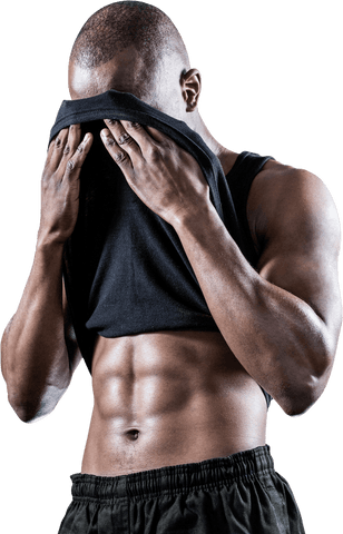 strong man wiping sweat shining with transparent background - Download Free Stock Videos Pikwizard.com