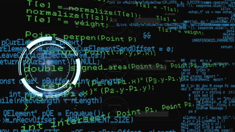 Digital Radar Hologram Over Coding Background for Tech Design