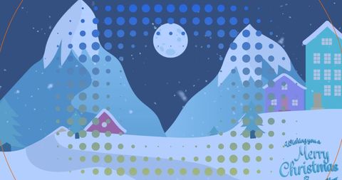 Festive winter night digital christmas scene