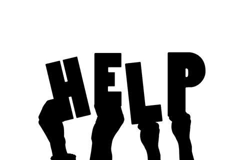 Hands symbols representing aid on transparent background